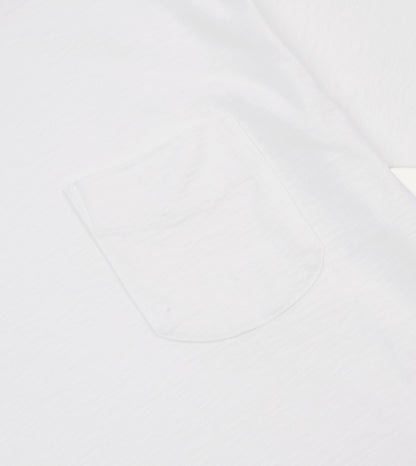 Drake's White Flamé Cotton Crew Neck Hiking T-Shirt