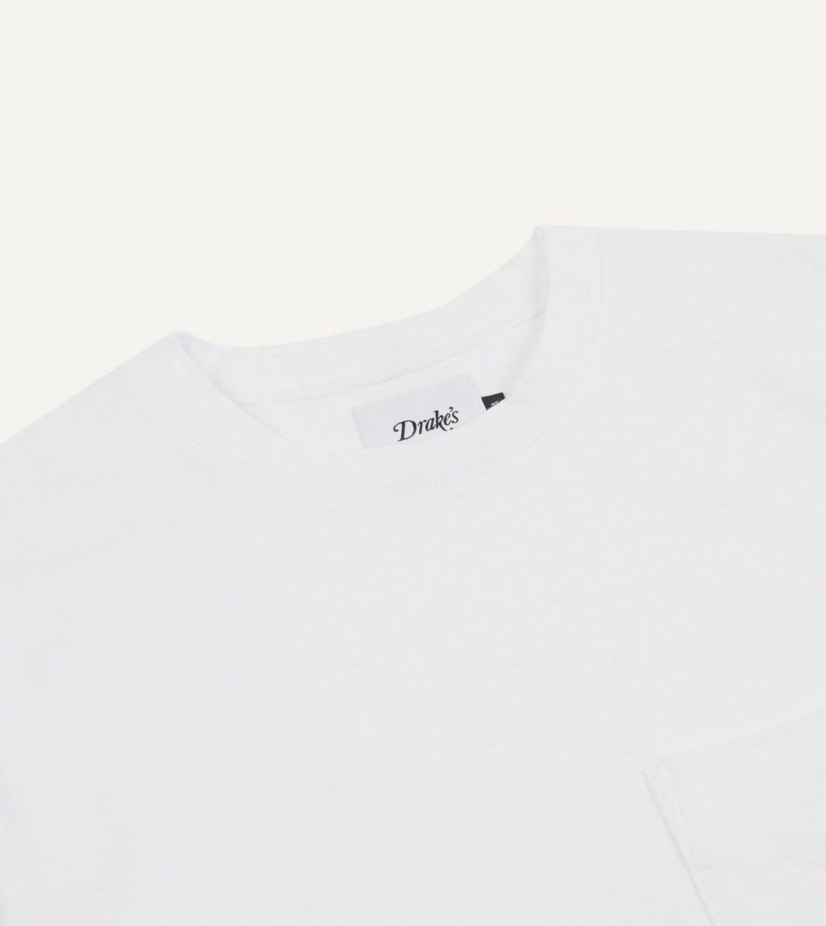 Drake's White Flamé Cotton Crew Neck Hiking T-Shirt