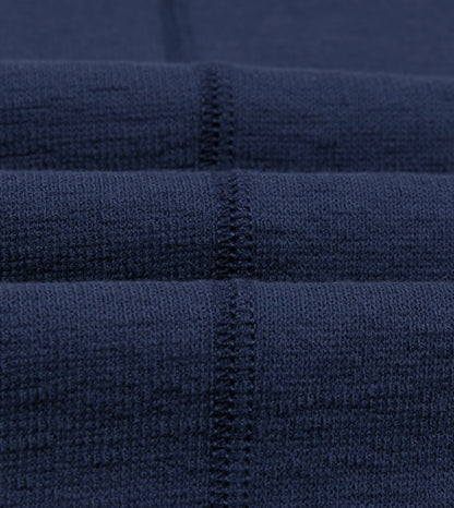 Drake's Navy Cotton Long-Sleeve Mock Neck Hiking T-Shirt