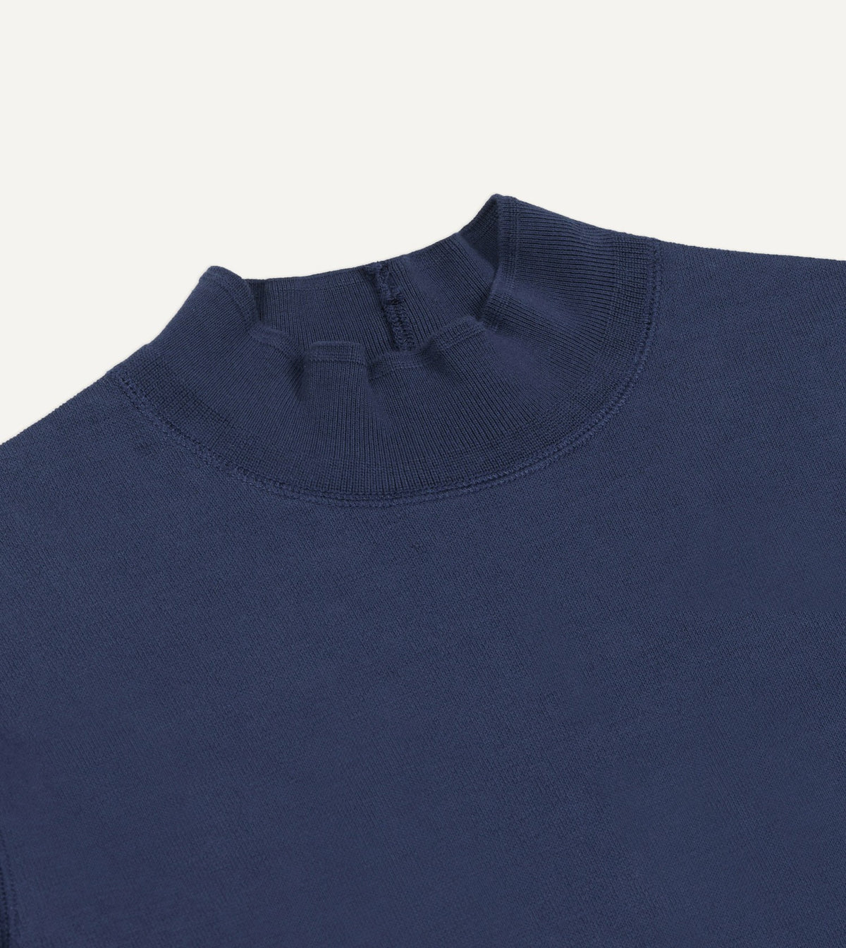 Drake's Navy Cotton Long-Sleeve Mock Neck Hiking T-Shirt