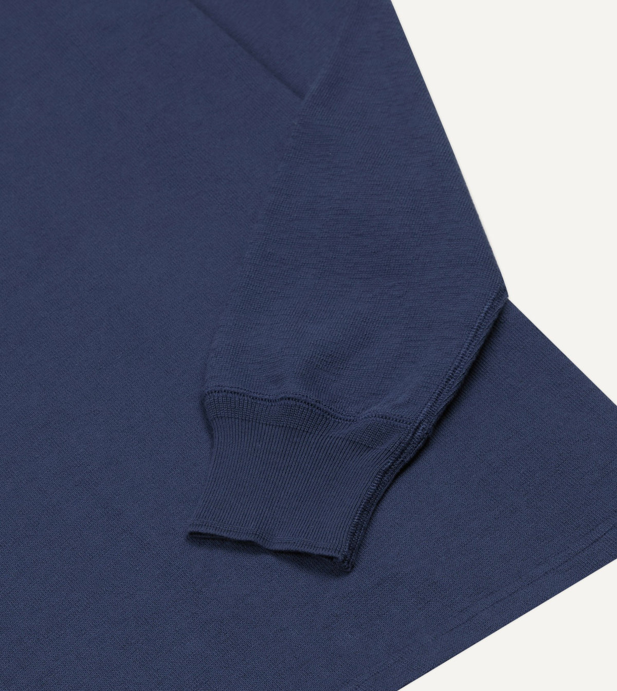 Drake's Navy Cotton Long-Sleeve Mock Neck Hiking T-Shirt