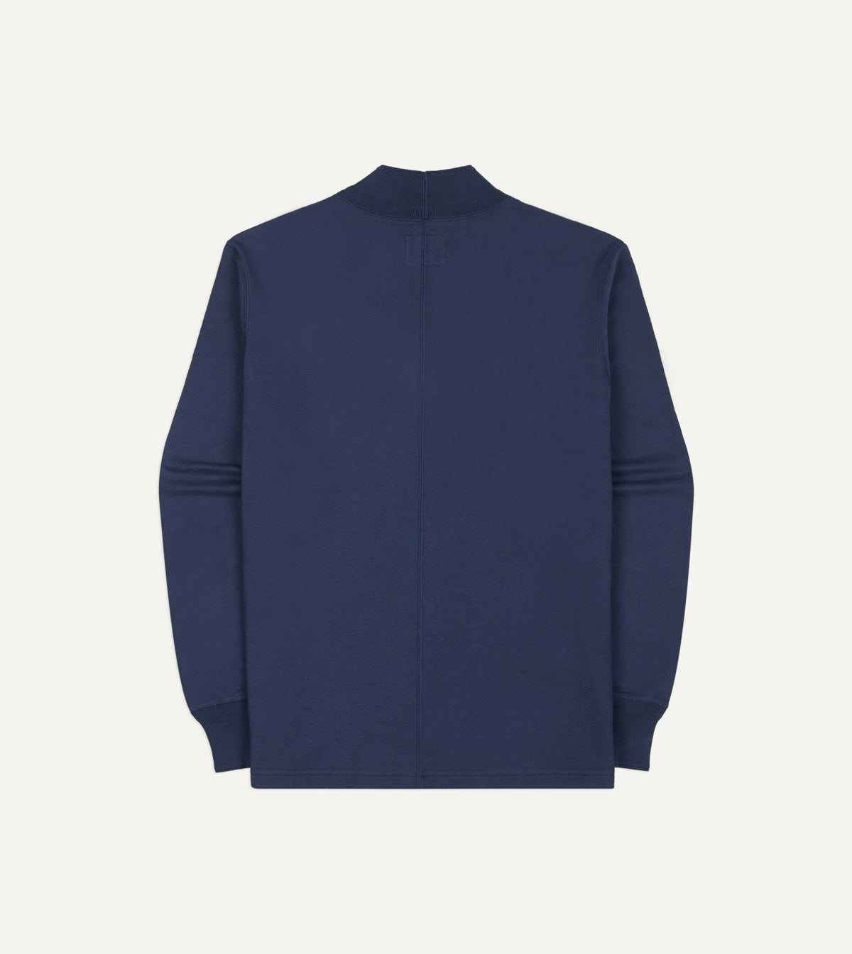 Drake's Navy Cotton Long-Sleeve Mock Neck Hiking T-Shirt