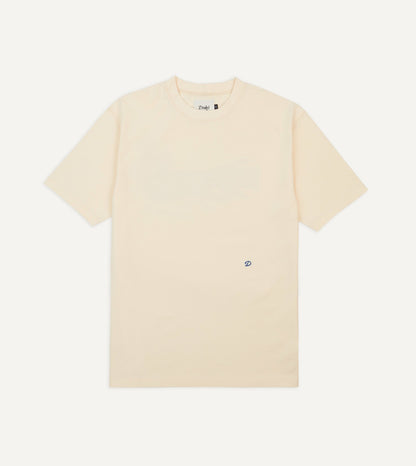 Drake's Antique White Peacock Print Short-Sleeve Hiking T-Shirt
