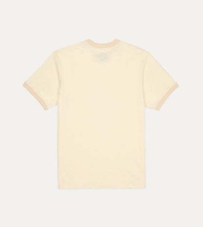 Drake's Ecru Tonal Ringer T-Shirt