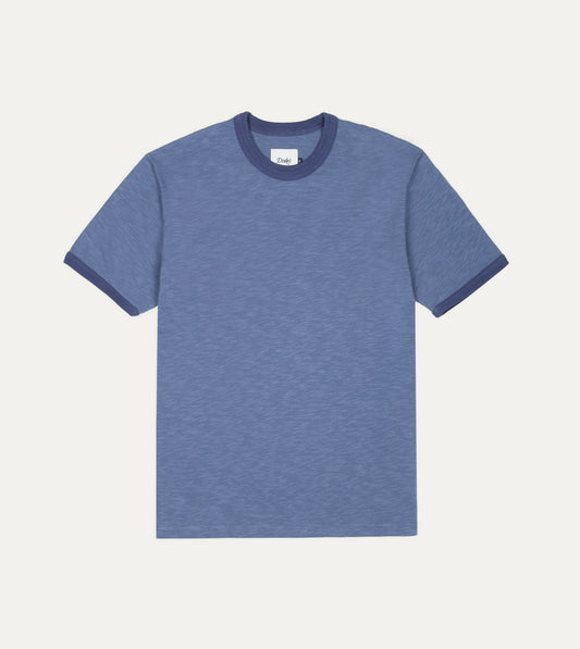 Drake's Indigo Tonal Ringer T-Shirt