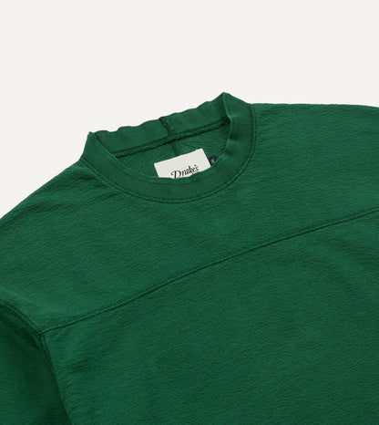 Drake's Green ’77’ Appliqué Panelled Cotton Training T-Shirt