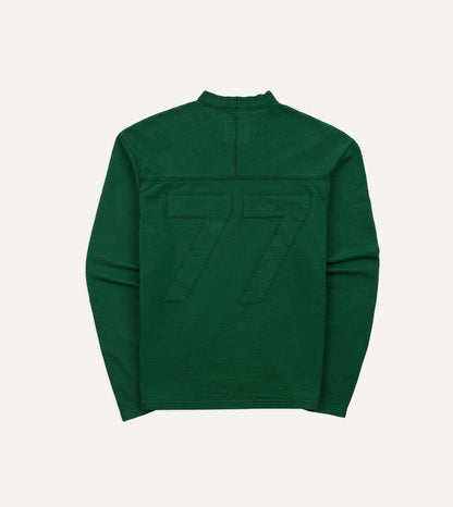 Drake's Green ’77’ Appliqué Panelled Cotton Training T-Shirt