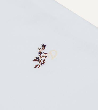 Drake's White 'Blackthorn' Embroidered Short-Sleeve Hiking T-Shirt