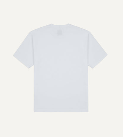 Drake's White 'Blackthorn' Embroidered Short-Sleeve Hiking T-Shirt