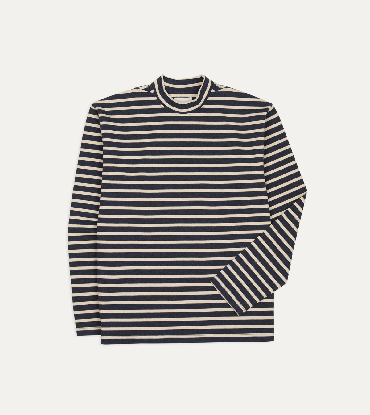 Drake's Indigo and Ecru Breton T-Shirt