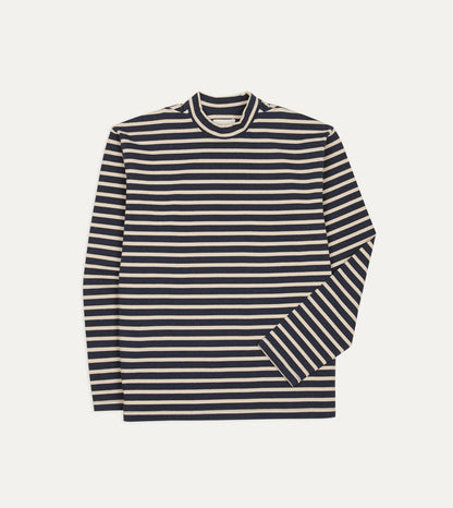 Drake's Indigo and Ecru Breton T-Shirt