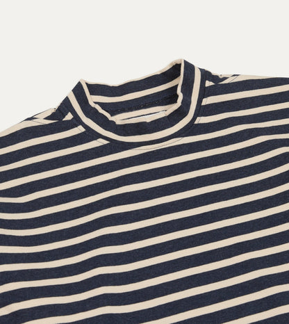 Drake's Indigo and Ecru Breton T-Shirt