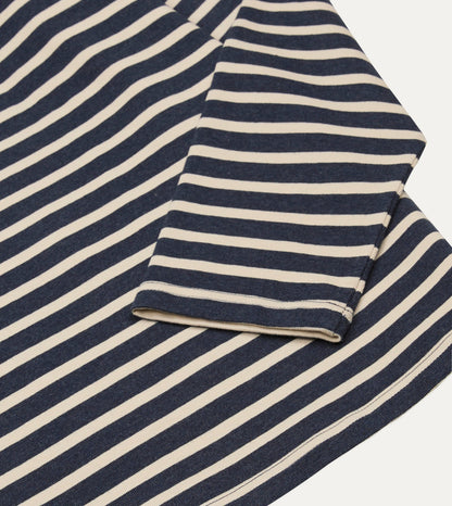 Drake's Indigo and Ecru Breton T-Shirt