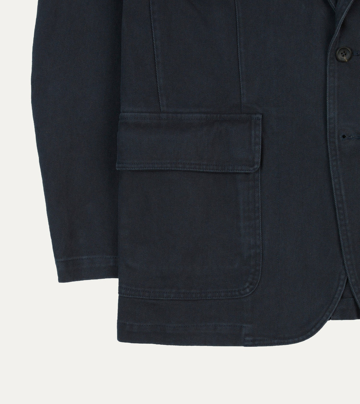 Drake's Dark Navy Heavy Cotton Twill Games Blazer Mk. I