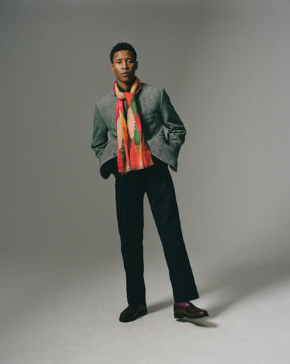 Drake's Grey Herringbone Harris Tweed Games Blazer Mk. VII