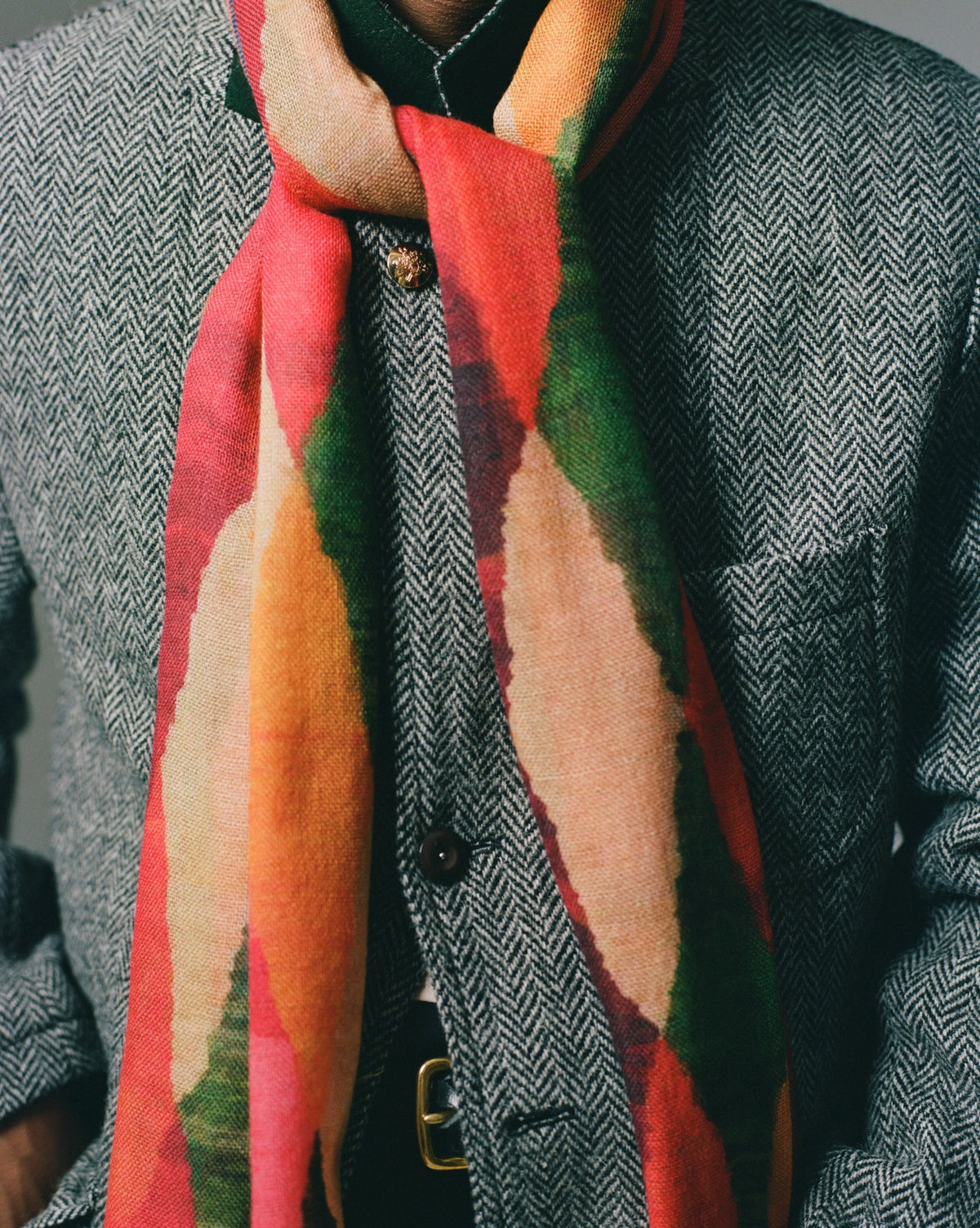Drake's Grey Herringbone Harris Tweed Games Blazer Mk. VII