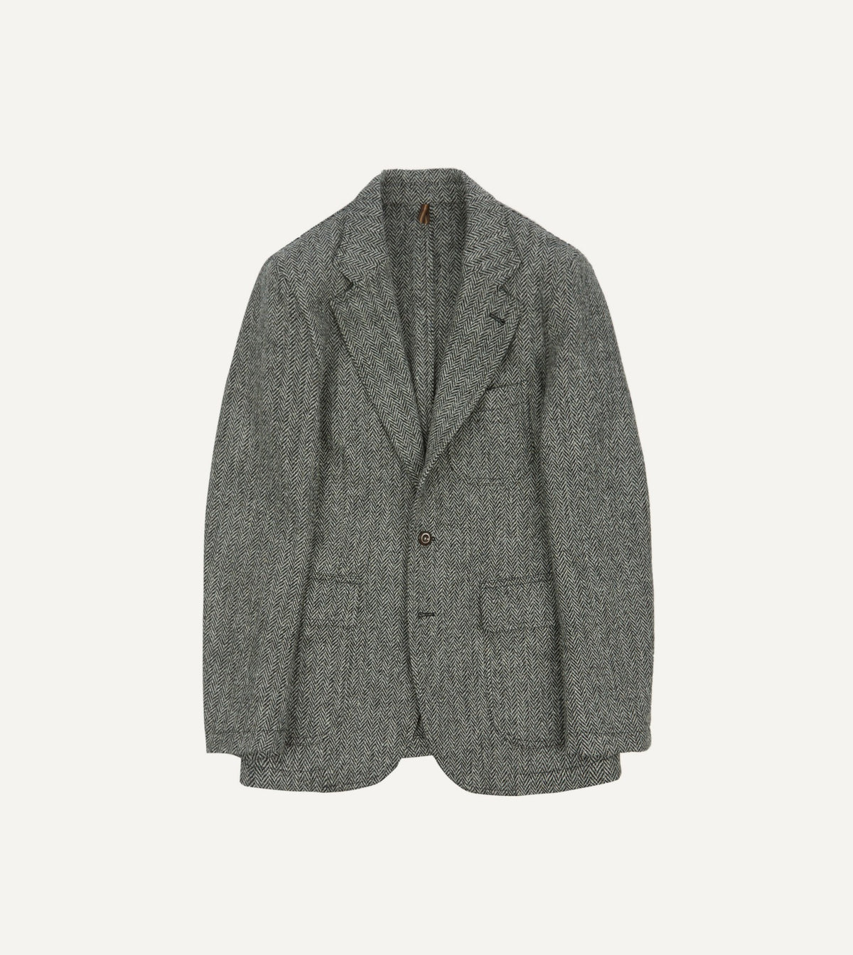 Drake's Grey Herringbone Harris Tweed Games Blazer Mk. VII