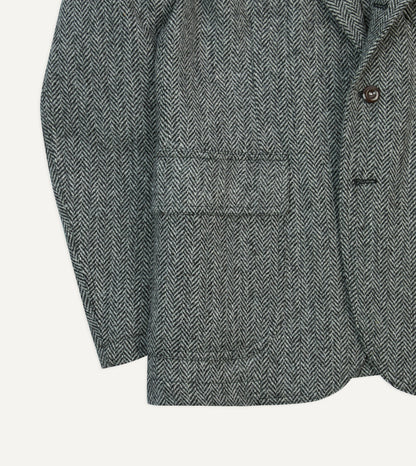 Drake's Grey Herringbone Harris Tweed Games Blazer Mk. VII