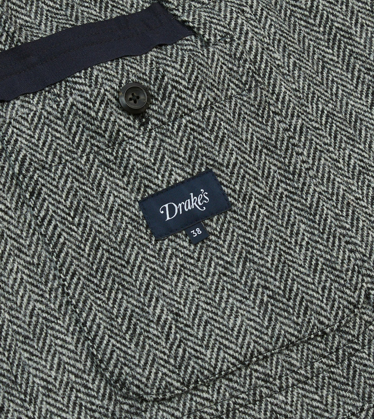 Drake's Grey Herringbone Harris Tweed Games Blazer Mk. VII