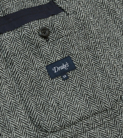 Drake's Grey Herringbone Harris Tweed Games Blazer Mk. VII