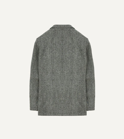 Drake's Grey Herringbone Harris Tweed Games Blazer Mk. VII