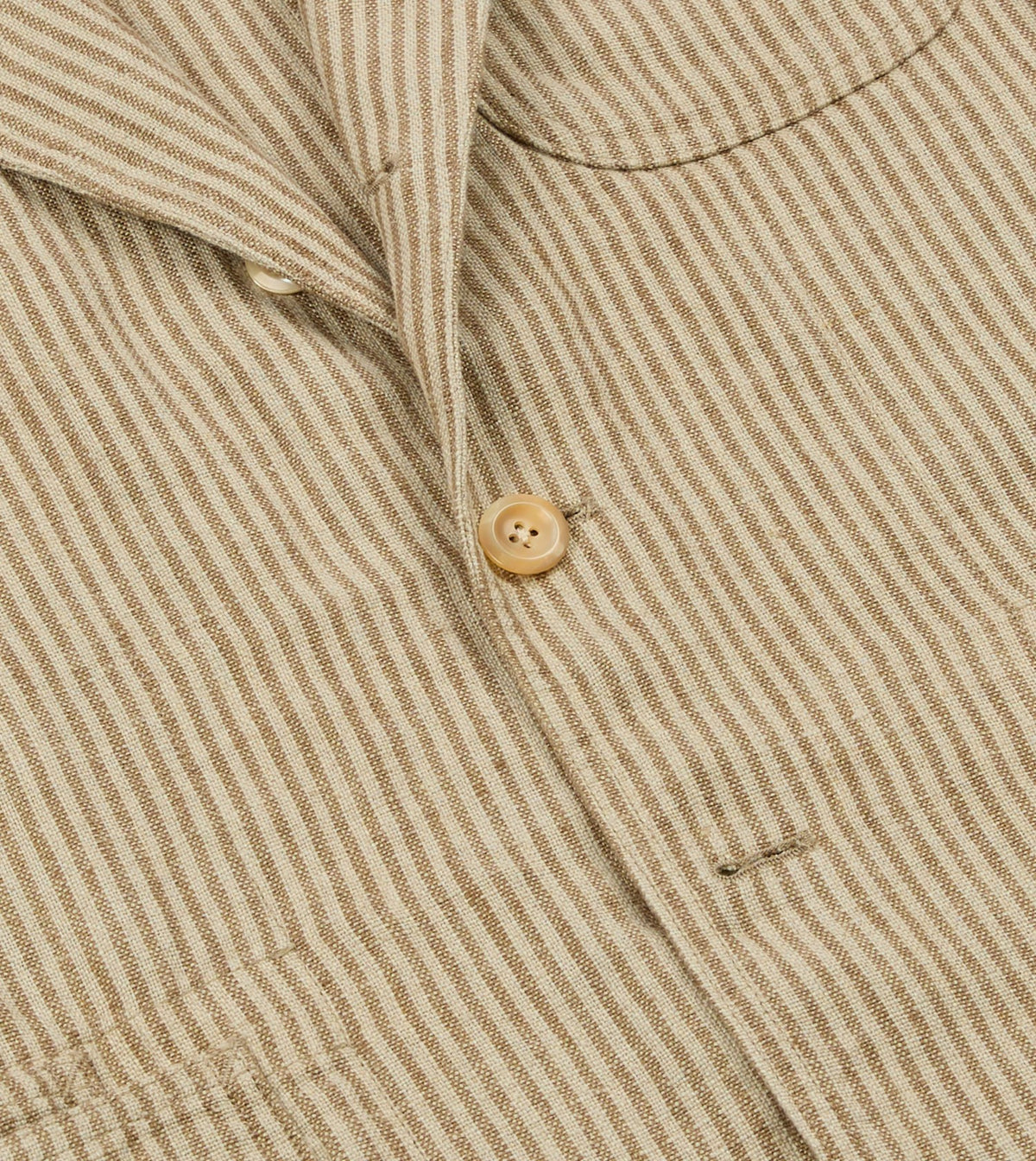Drake's Brown and Ecru Stripe Oxford Linen Games Blazer Mk. IV