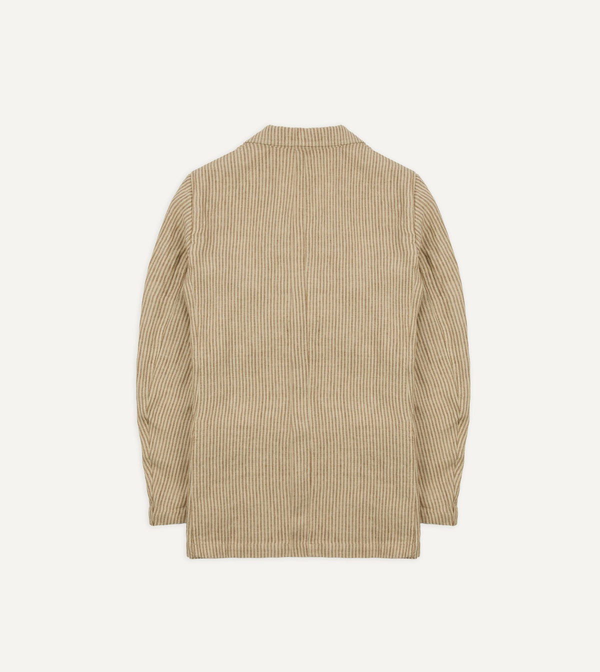 Drake's Brown and Ecru Stripe Oxford Linen Games Blazer Mk. IV