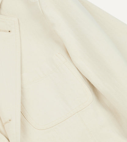 Drake's Ecru Herringbone Twill Cotton Games Blazer Mk. I
