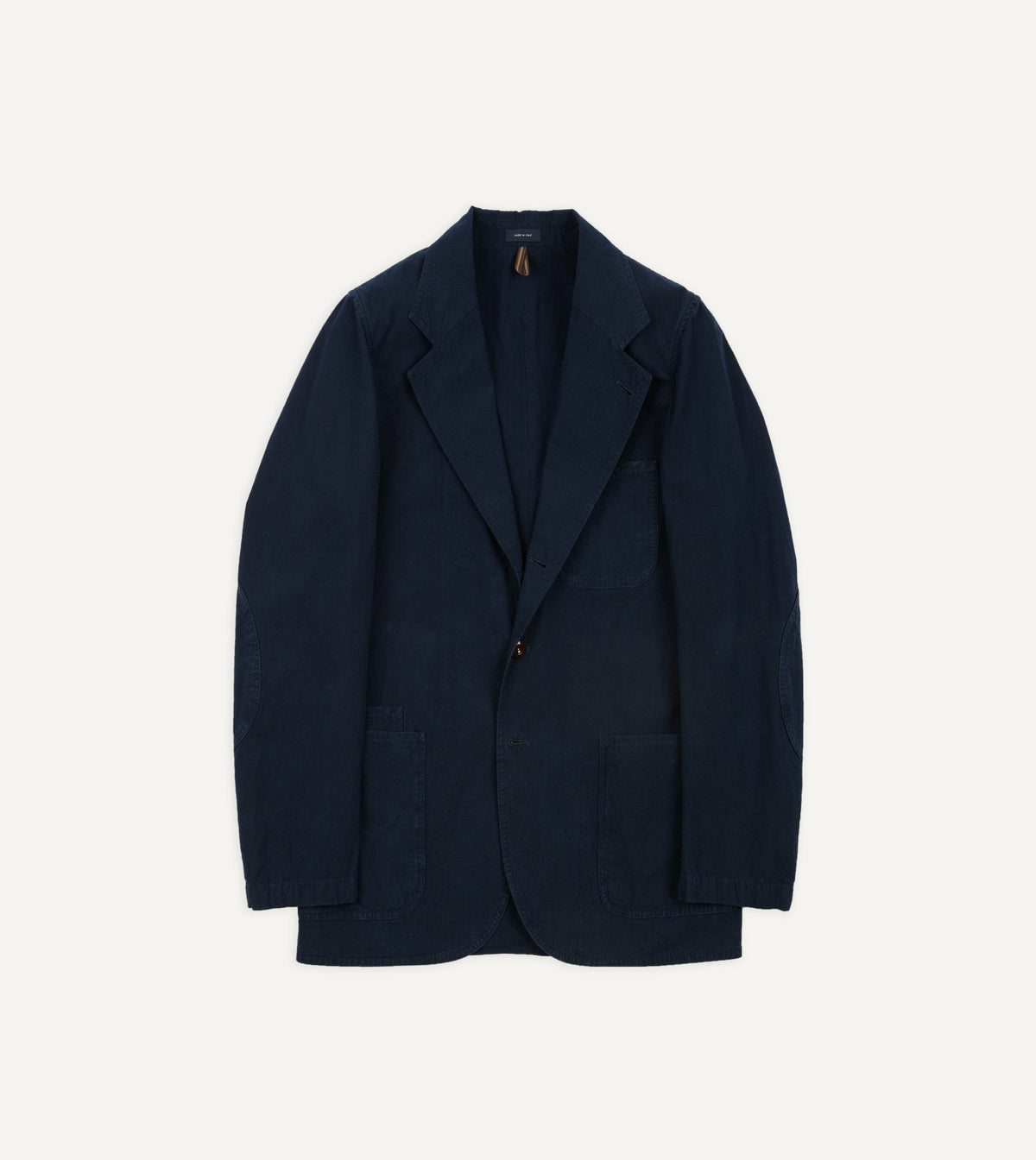 Drake's Navy Cotton-Linen Double Layer Games Blazer