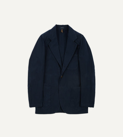 Drake's Navy Cotton-Linen Double Layer Games Blazer