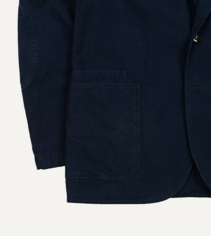 Drake's Navy Cotton-Linen Double Layer Games Blazer