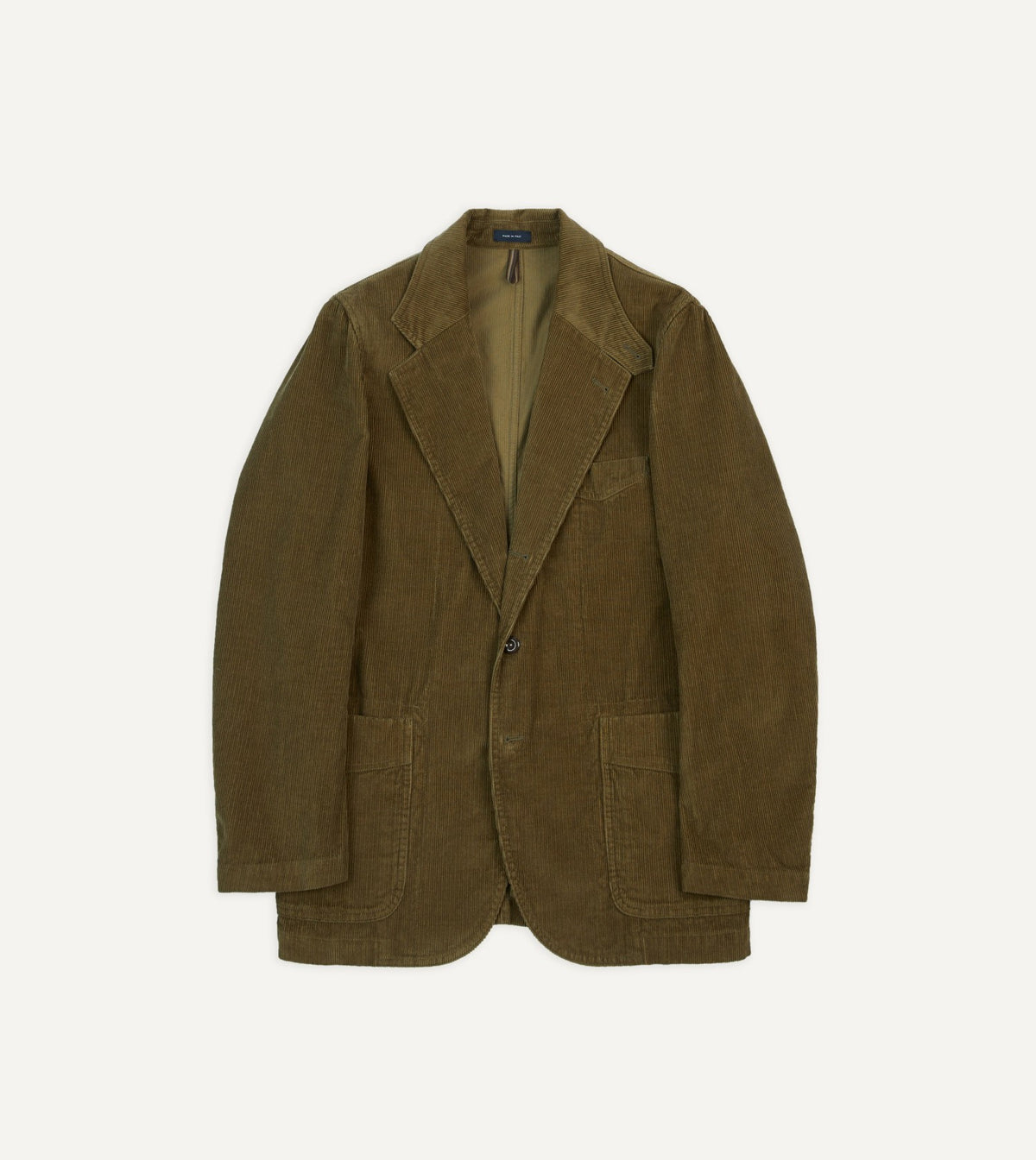 Drake's Olive Cotton Corduroy Field Games Blazer