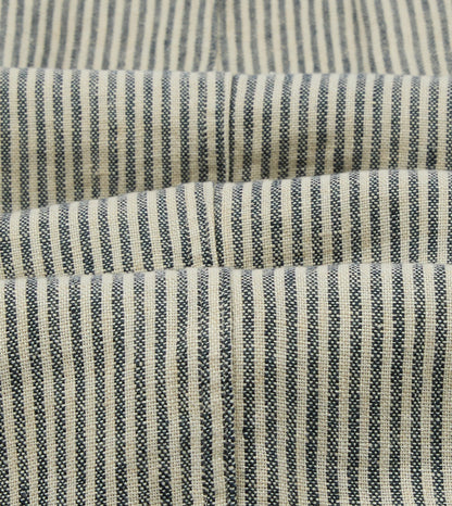 Drake's Navy and Ecru Stripe Oxford Linen Games Blazer Mk. IV