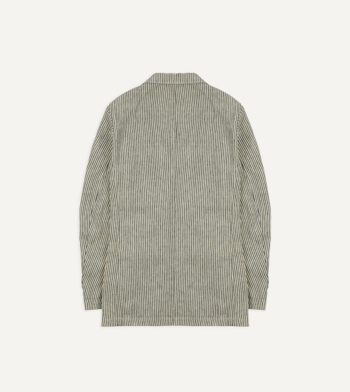 Drake's Navy and Ecru Stripe Oxford Linen Games Blazer Mk. IV