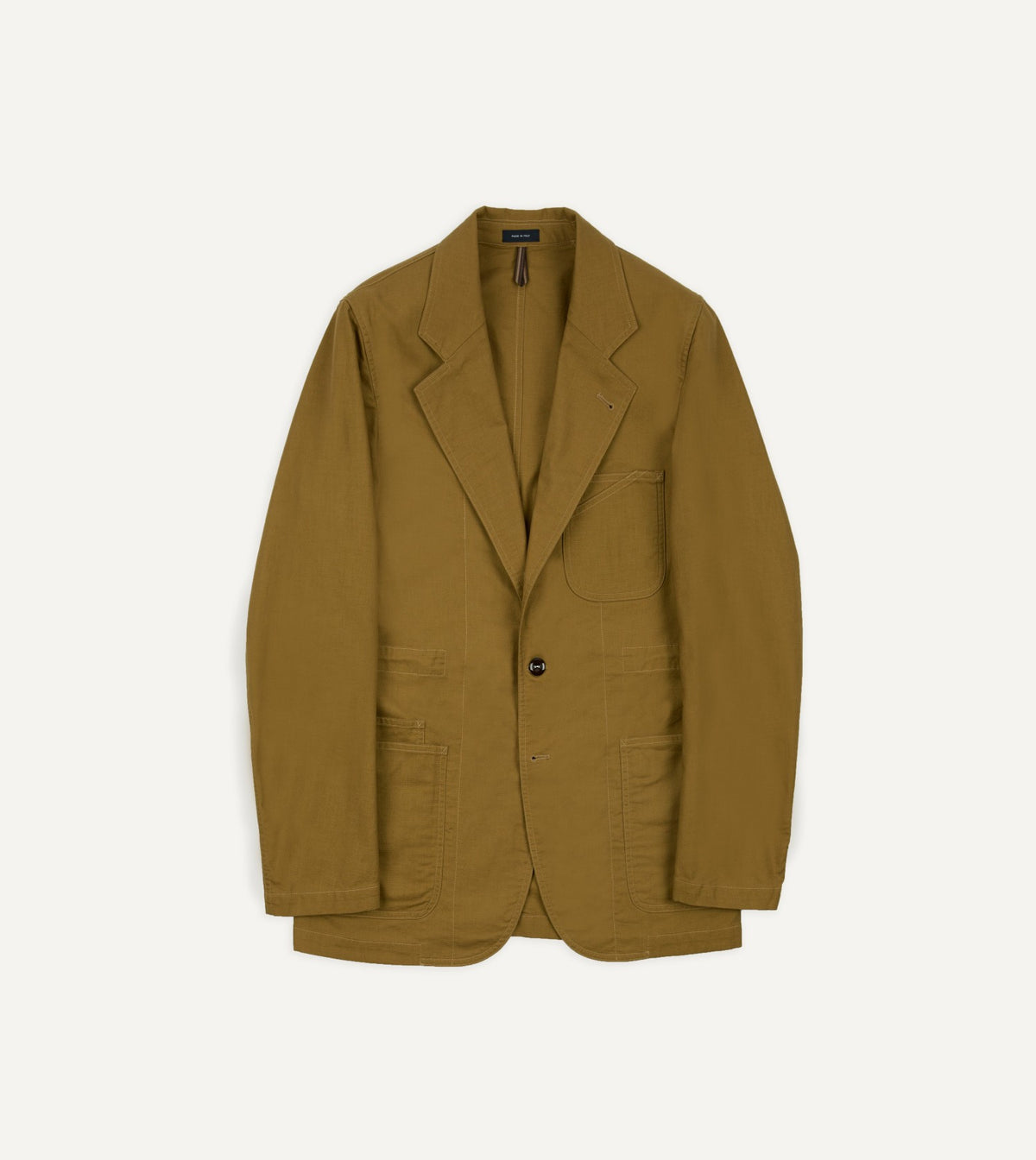 Drake's Olive Cotton Drawstring Games Blazer
