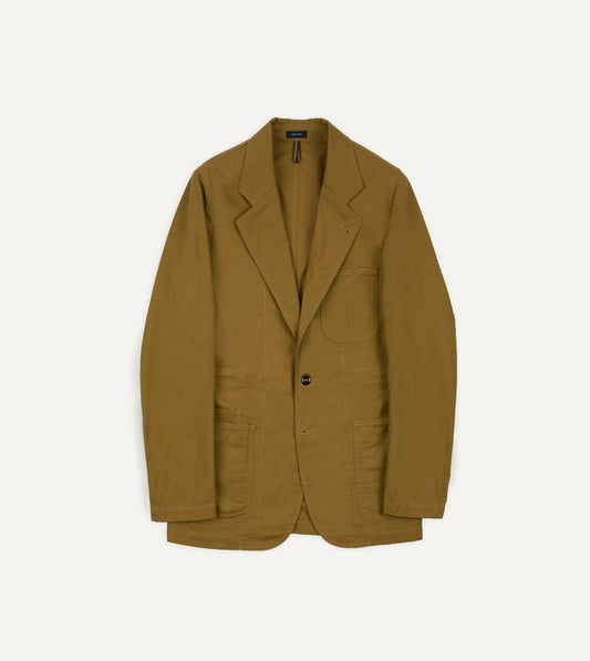Drake's Olive Cotton Drawstring Games Blazer