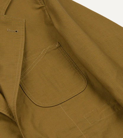 Drake's Olive Cotton Drawstring Games Blazer