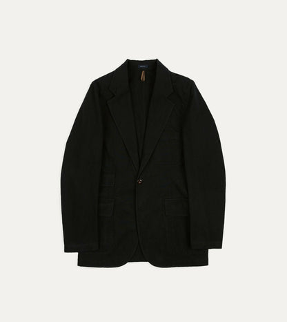 Drake's Drake's by A. Levine Black Cotton-Linen Games Blazer Mk. IV