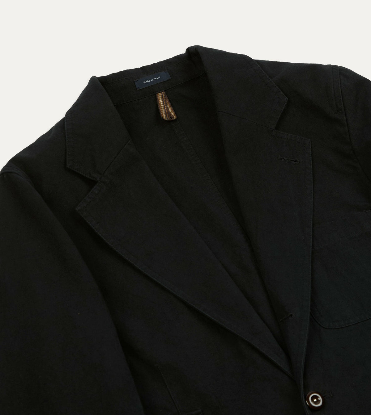 Drake's Drake's by A. Levine Black Cotton-Linen Games Blazer Mk. IV