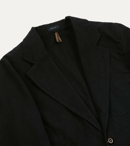 Drake's Drake's by A. Levine Black Cotton-Linen Games Blazer Mk. IV