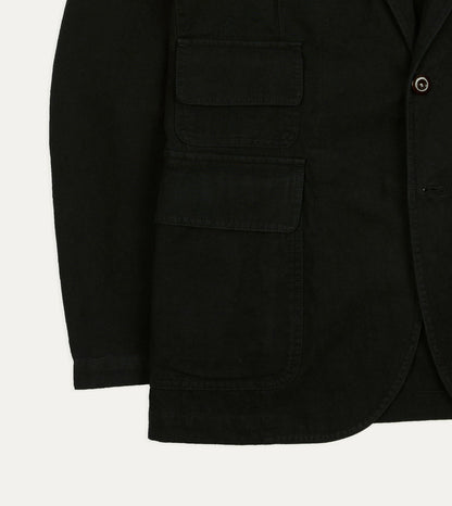 Drake's Drake's by A. Levine Black Cotton-Linen Games Blazer Mk. IV