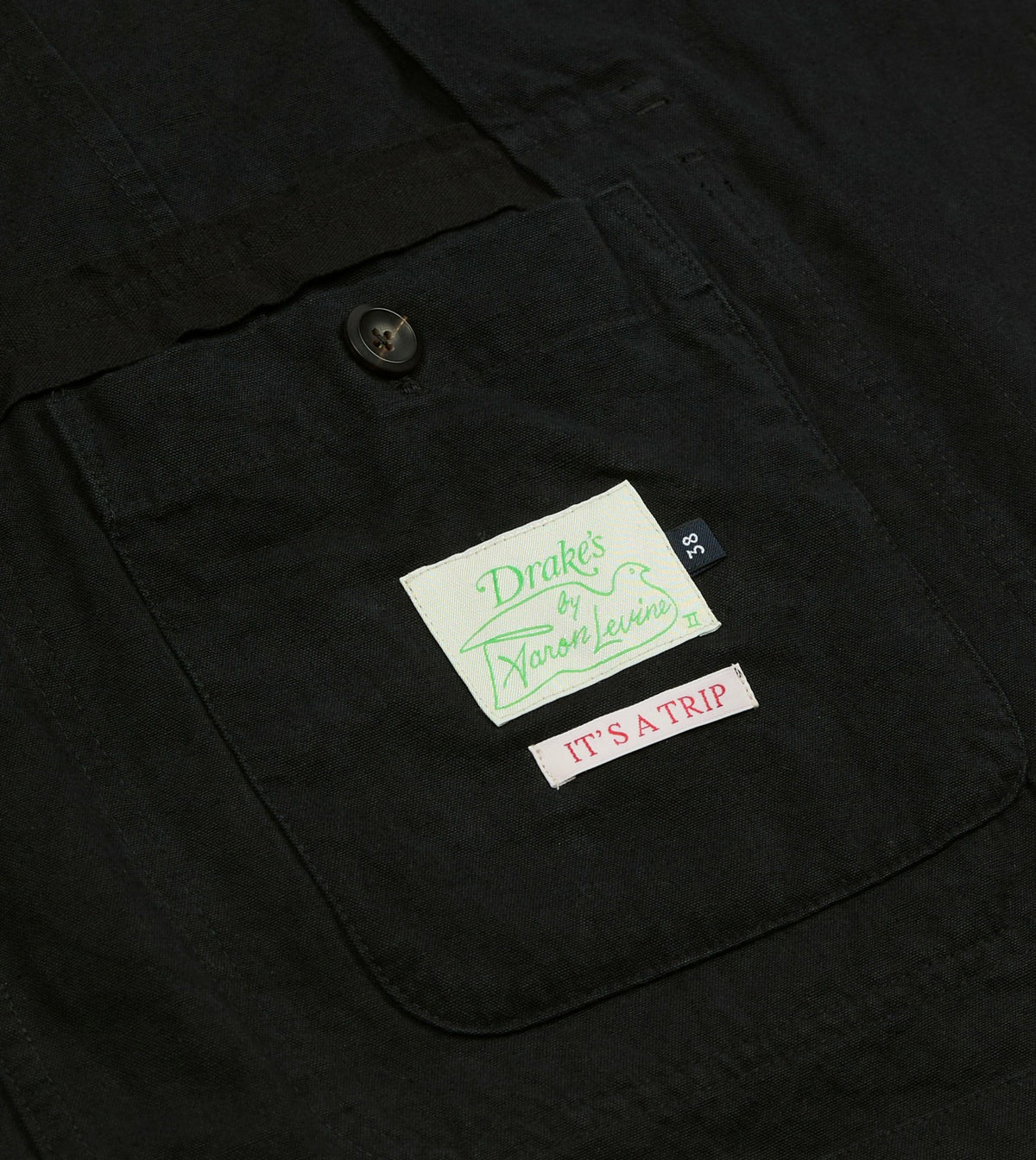 Drake's Drake's by A. Levine Black Cotton-Linen Games Blazer Mk. IV
