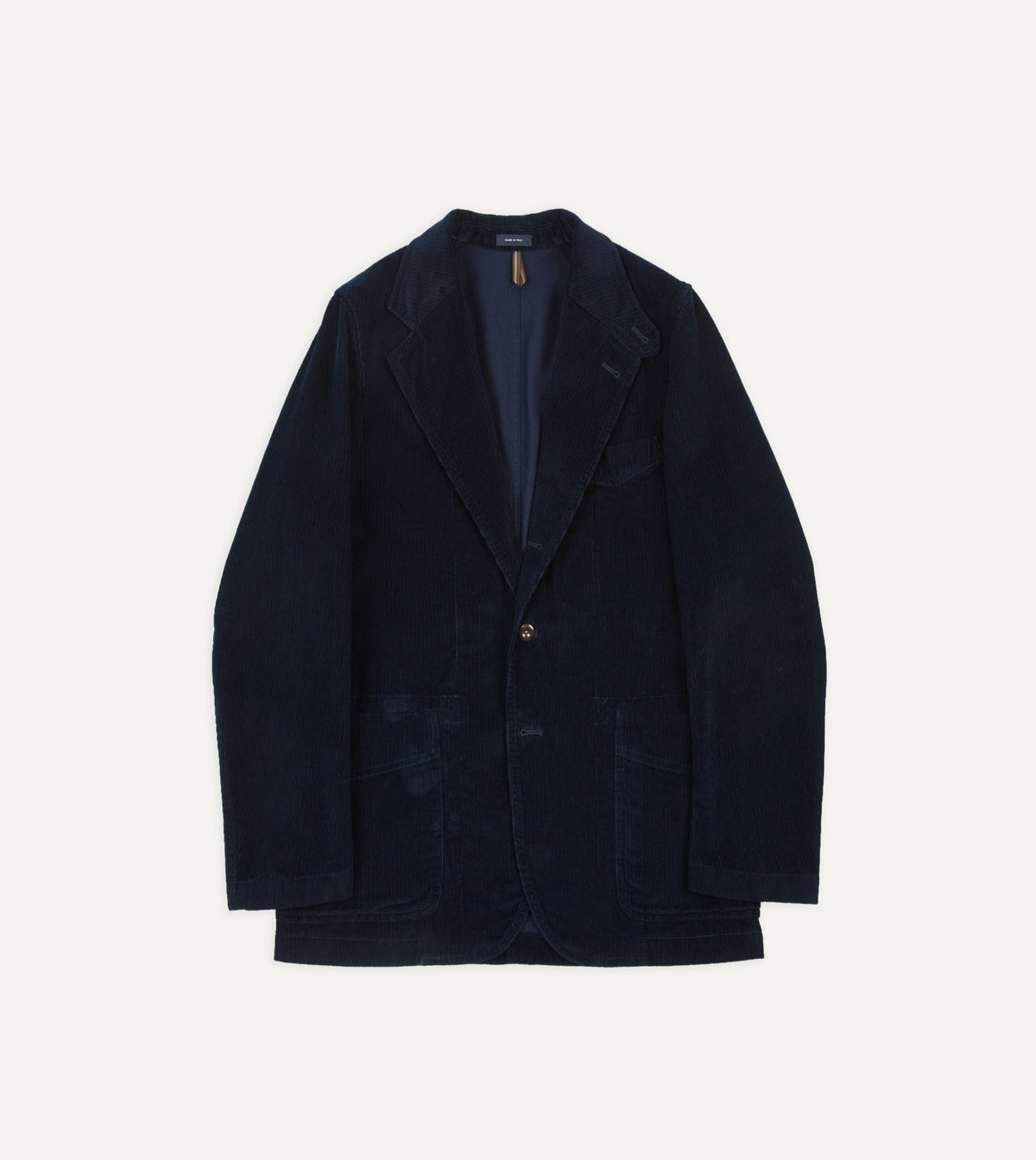 Drake's Navy Cotton Corduroy Field Games Blazer