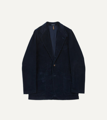 Drake's Navy Cotton Corduroy Field Games Blazer