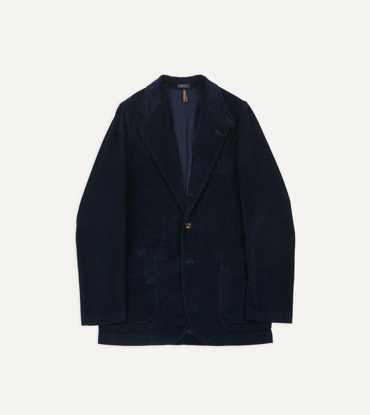 Drake's Navy Cotton Corduroy Field Games Blazer