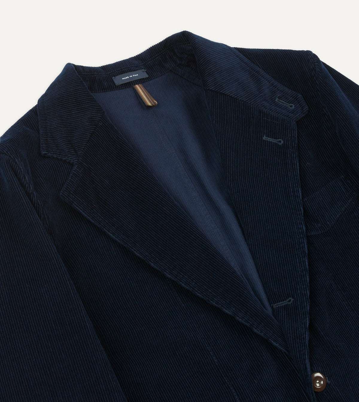 Drake's Navy Cotton Corduroy Field Games Blazer