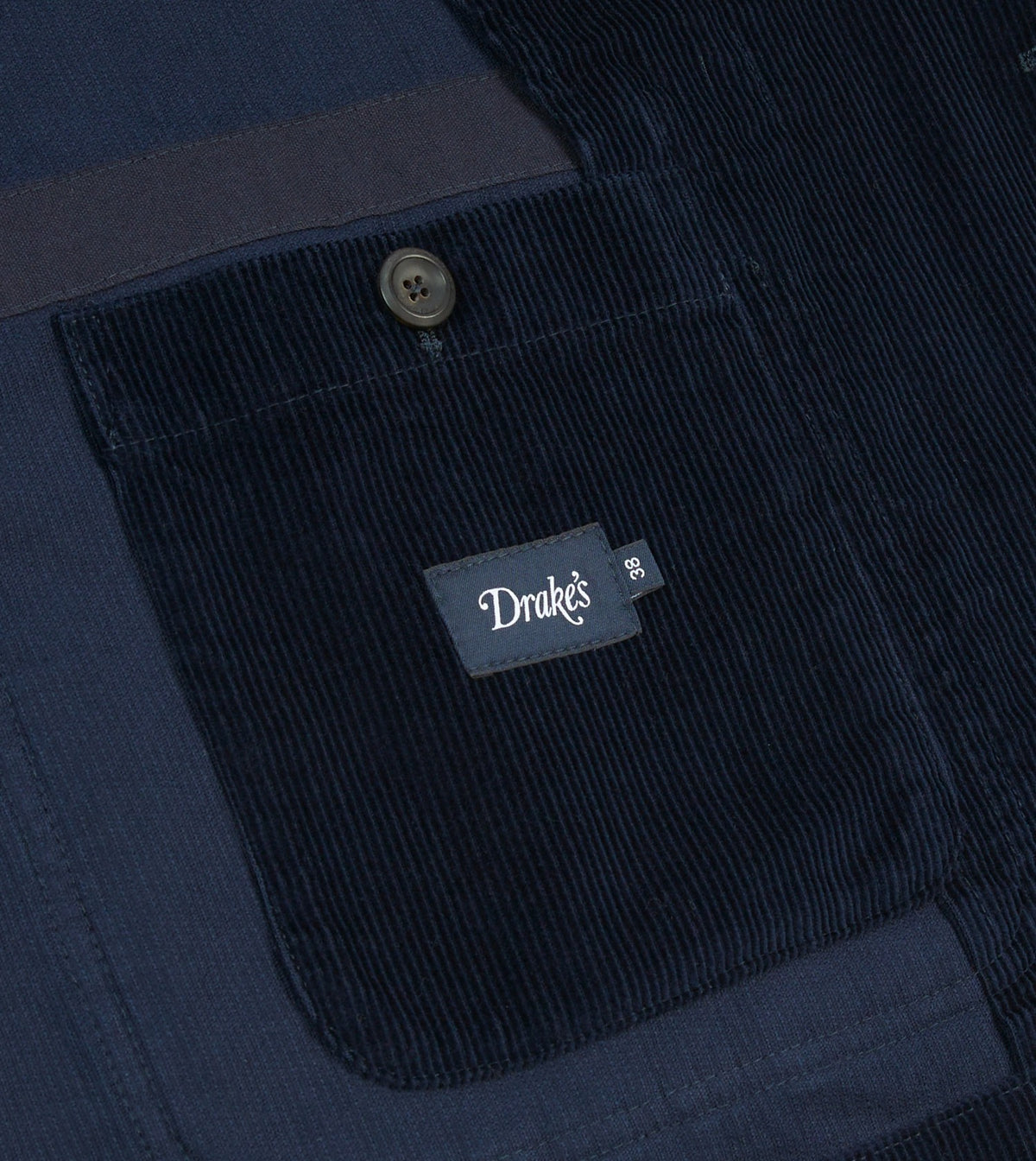 Drake's Navy Cotton Corduroy Field Games Blazer
