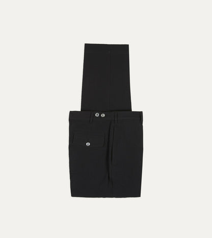 Drake's Black Seersucker Games Trousers