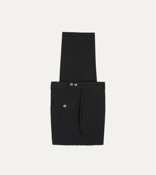 Drake's Black Seersucker Games Trousers