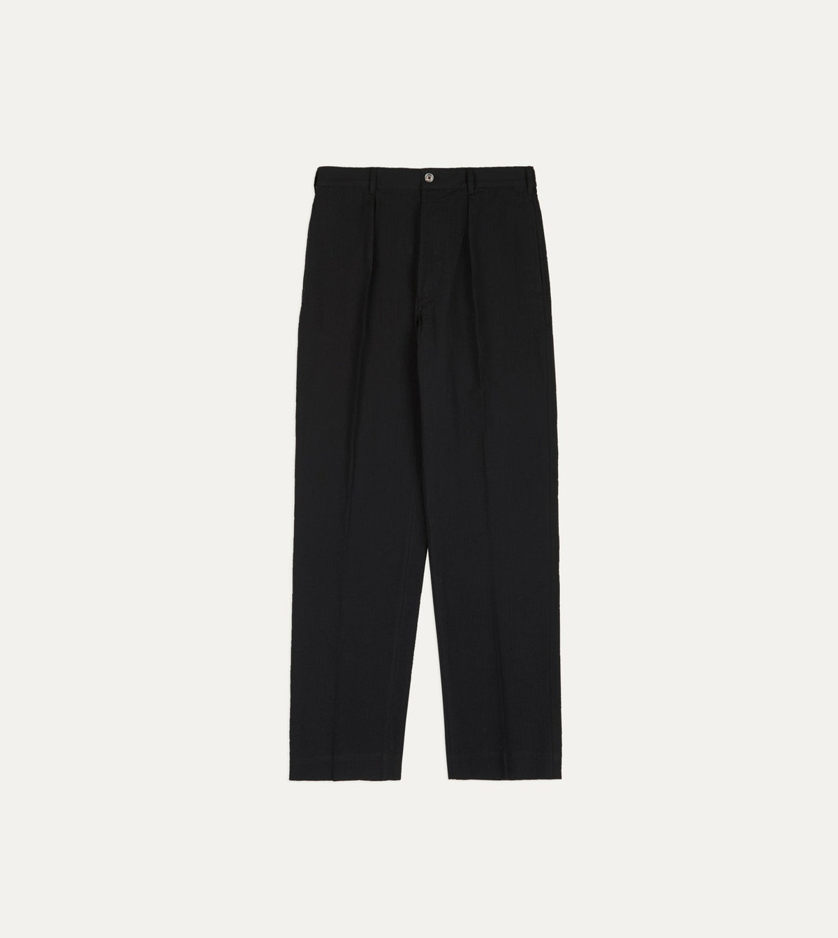 Drake's Black Seersucker Games Trousers